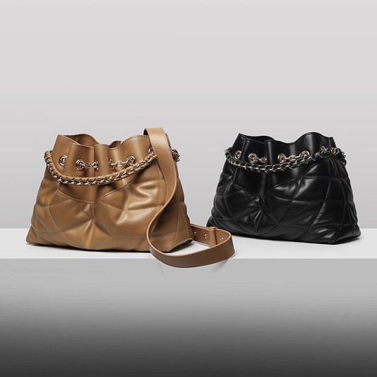 Leather Chain Bag, Bucket bag, Handbag for women - Memoo.com